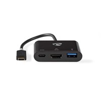 Nedis USB-C naar HDMI, USB-A en USB-C multipoortadapter 15cm USB-C naar HDMI, USB-A en USB-C multipoortadapter 15cm
