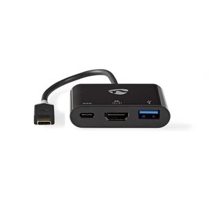 Nedis USB-C naar HDMI, USB-A en USB-C multipoortadapter 15cm