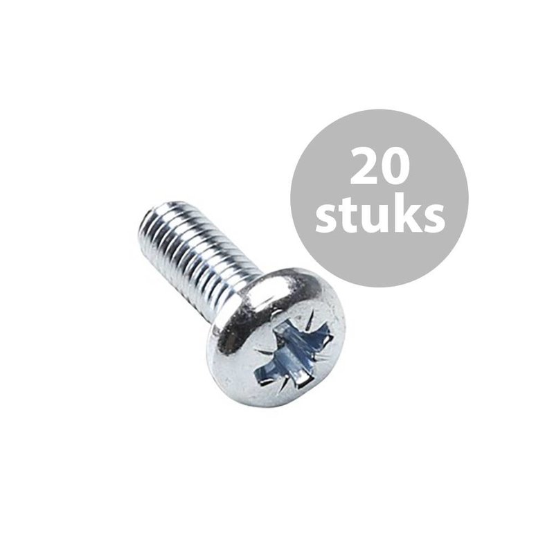M6 x 16mm bout zilver (20 stuks)