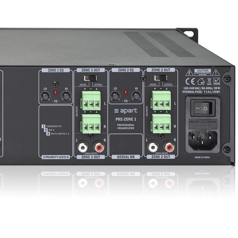 PREZONE1 6-kanaals stereo zonevoorversterker