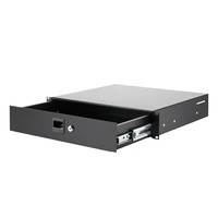 19 inch racklade staal met slot 2 HE