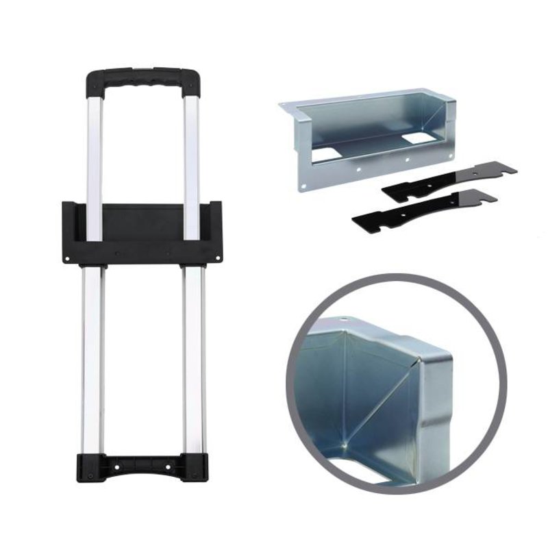 Uitschuif handvat klein met verzet zilver