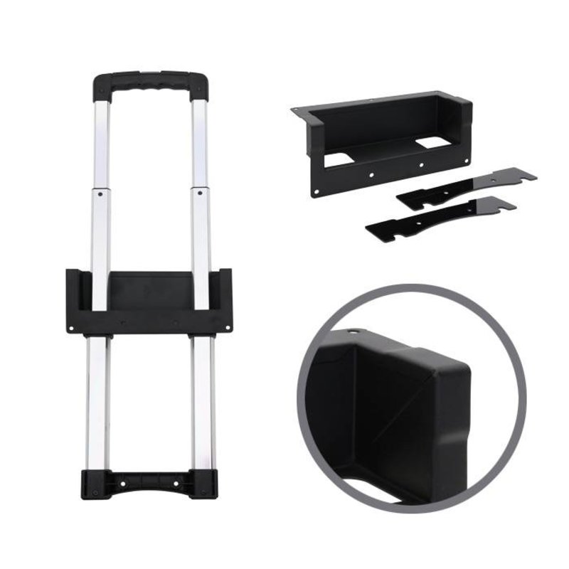 Uitschuif handvat medium met verzet zwart