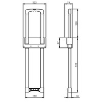 Uitschuif handvat medium met verzet zilver