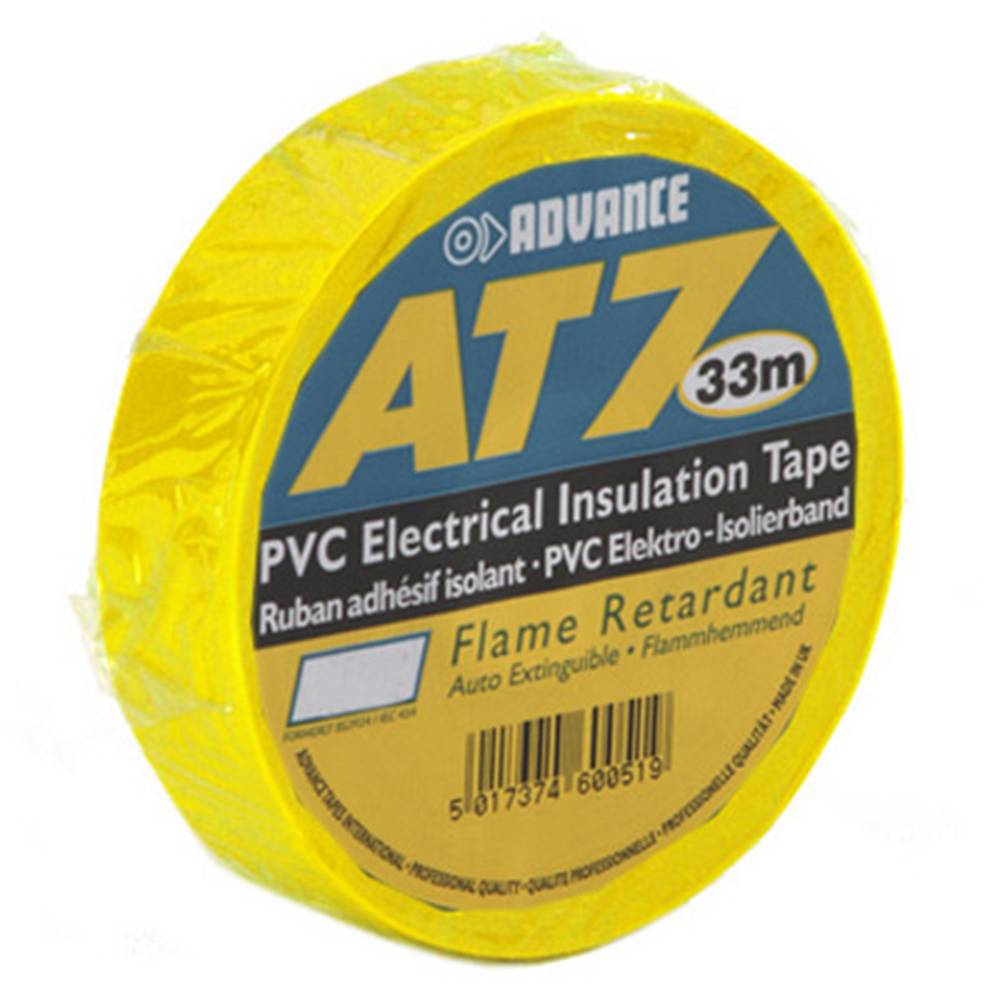 Advance Tapes AT7 PVC tape 19mm 33m geel afbeelding