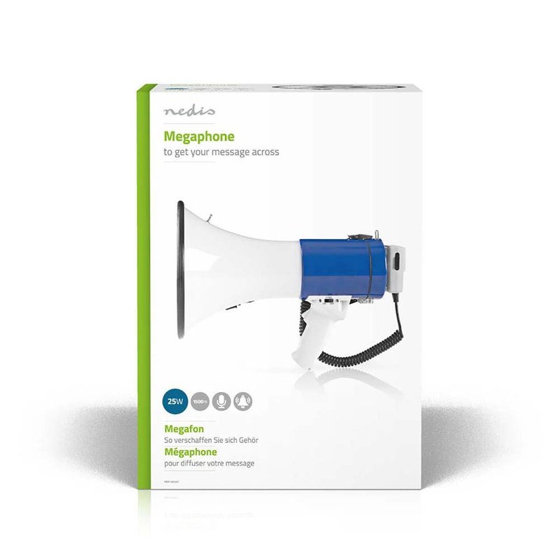 MEPH200WT megafoon 25W met sirene en microfoon