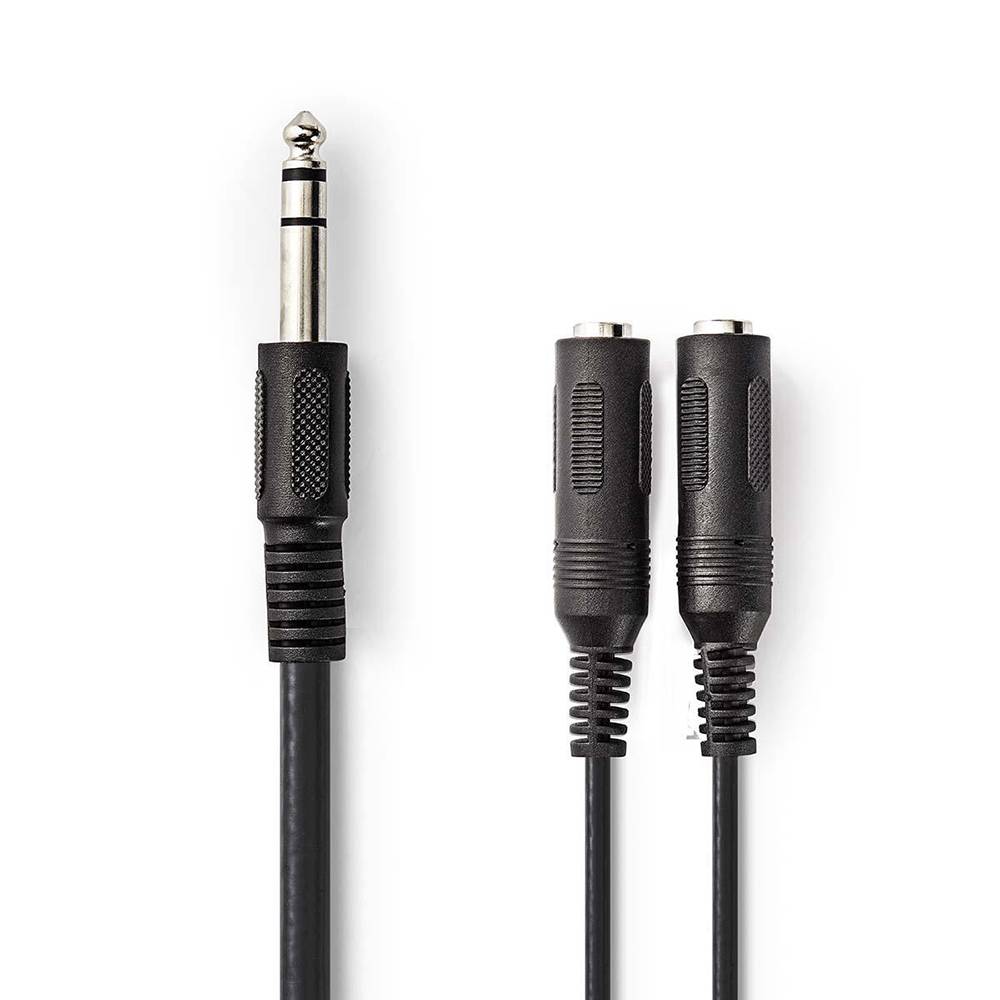 Nedis Stereokabel 6,35 mm male naar 2x female 20 cm afbeelding