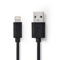 Nedis Oplaadkabel Apple lightning 8-pins naar USB 1m zwart Oplaadkabel Apple lightning 8-pins naar USB 1m zwart