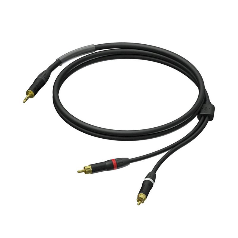 PRA711/1.5 verloopkabel Mini-jack naar 2x RCA met krimpkous 150cm