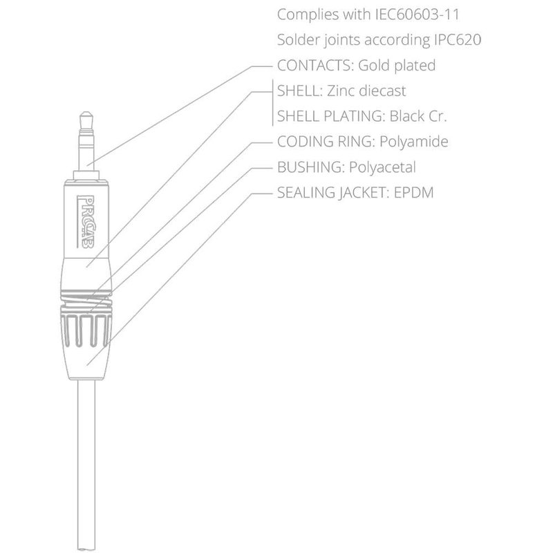 PCMJ3M/BG stereo mini-jack connector