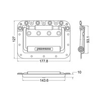 H7165-10Z groot inbouwhandvat met veer