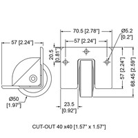 W2001 inbouwwiel 50mm zwart