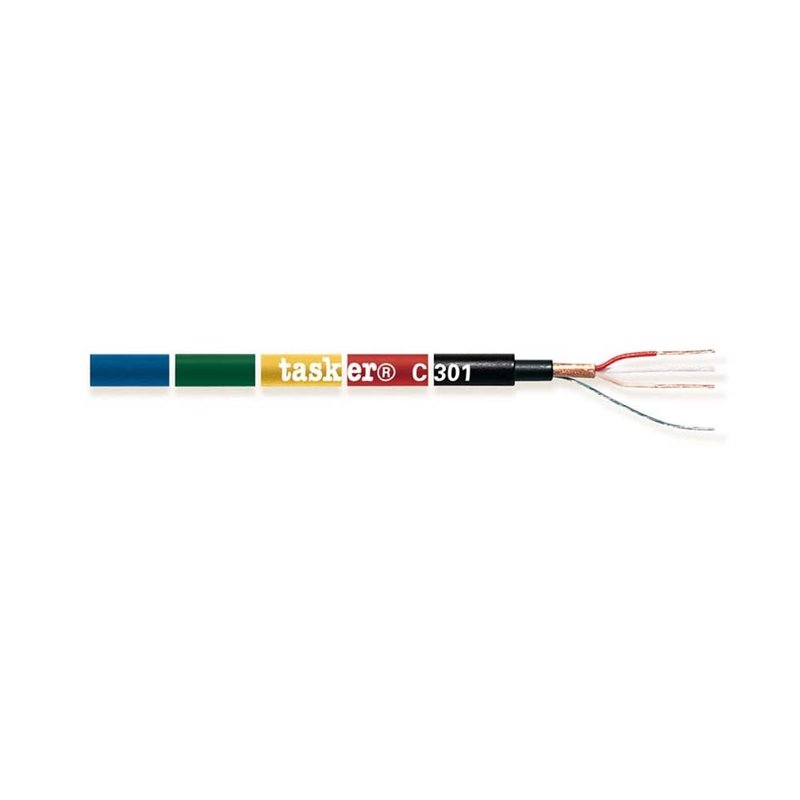 C301 microfoonkabel 2x0,22mm zwart per meter