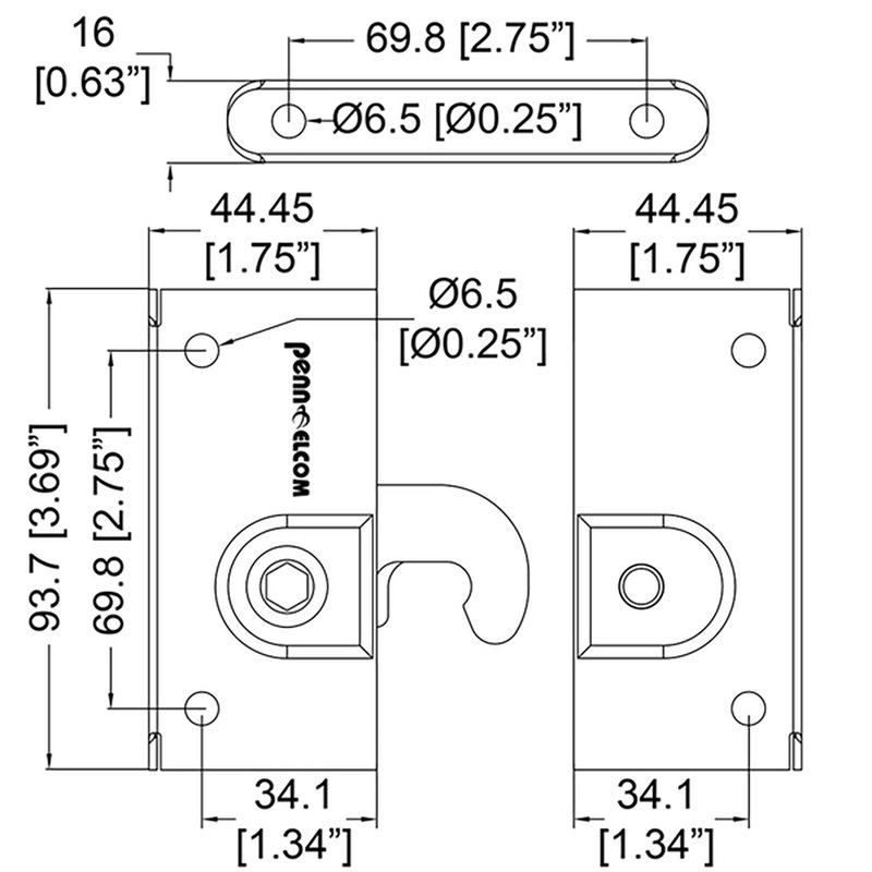 LE-9274 Paneelsluiting met haakvergrendeling