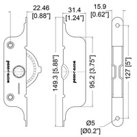 LE-9288 paneelsluiting met roteervergrendeling smal