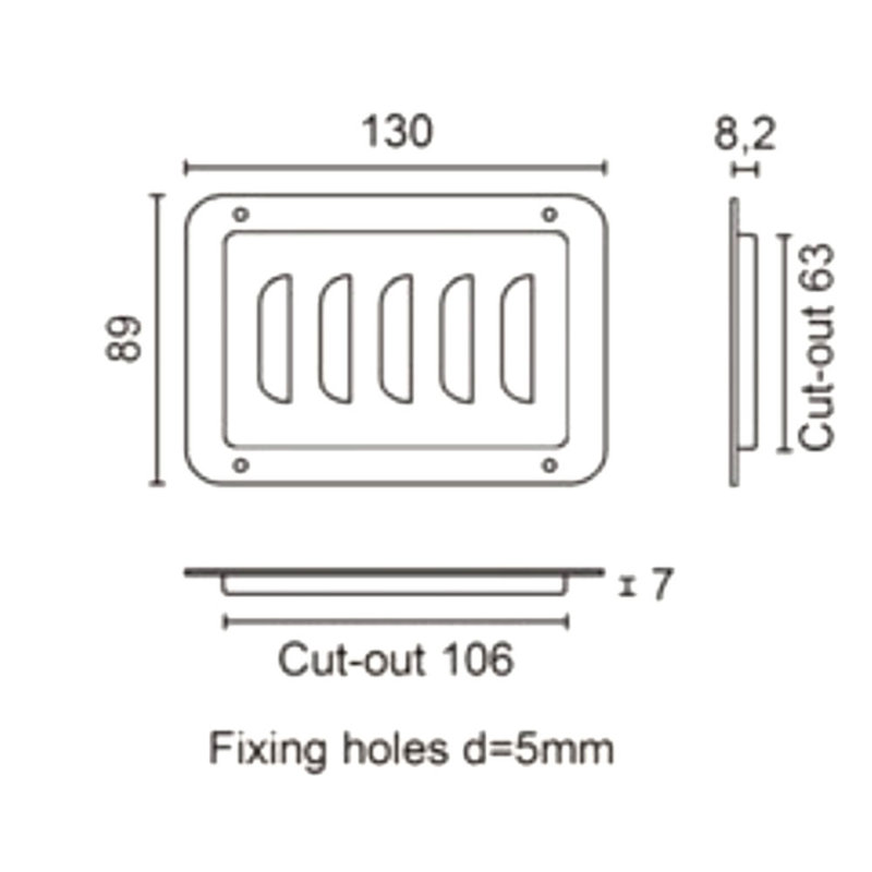 D0516/07z ventilatieschotel verticaal medium