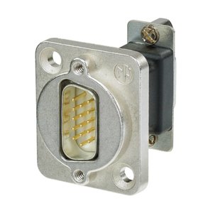 Neutrik NADB15MF VGA DSUB15 male - female doorvoer zilver