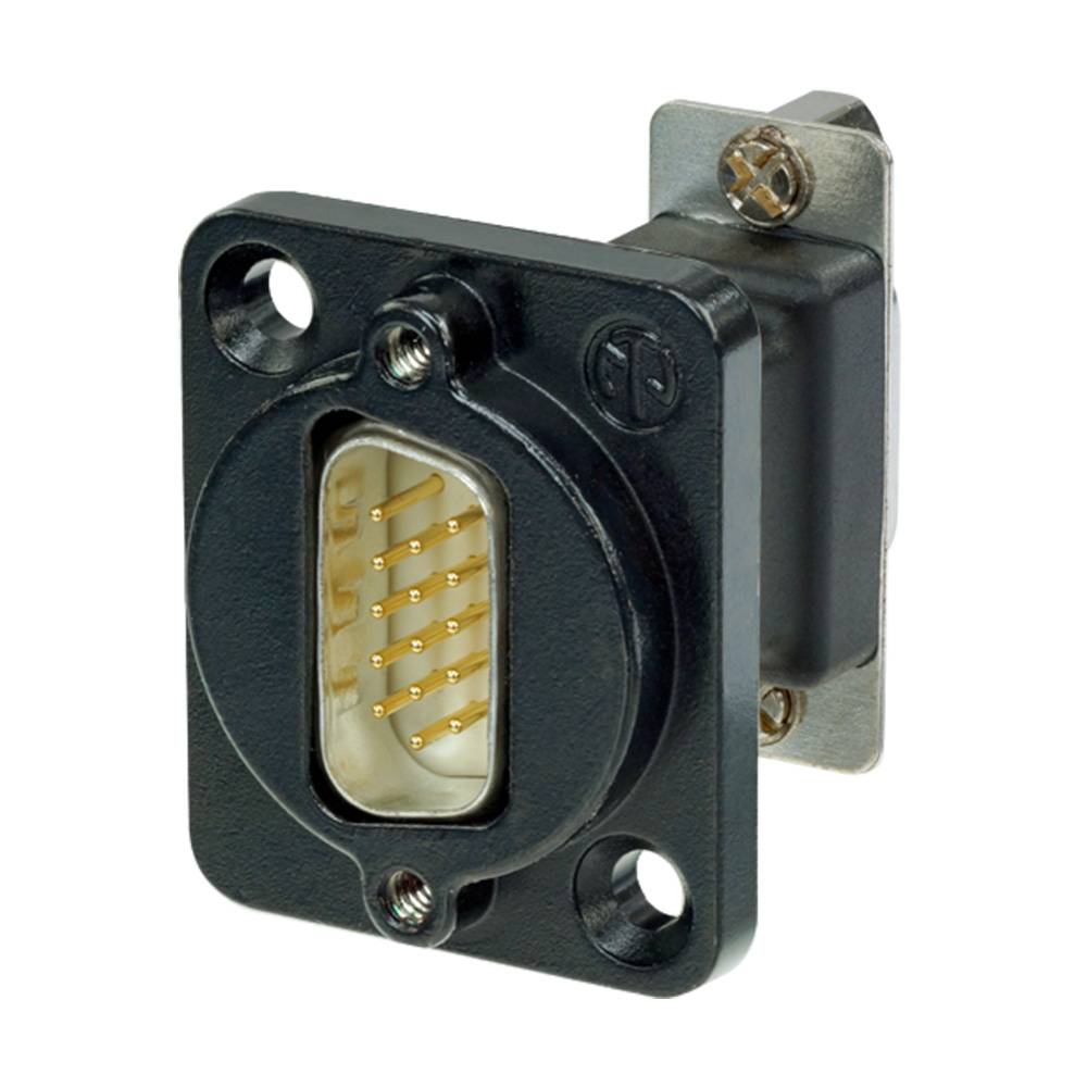Neutrik NADB15MF-B VGA DSUB15 male - female doorvoer zwart afbeelding