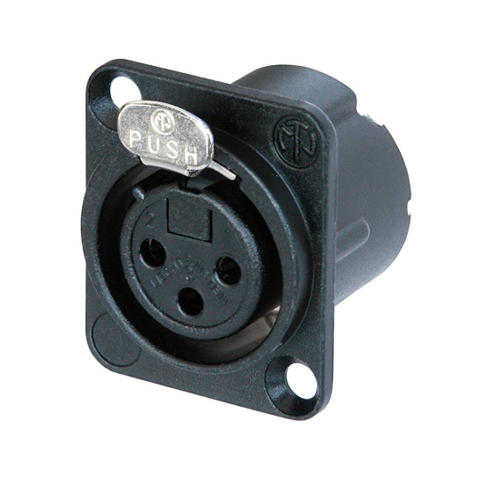 Neutrik NC3FD-LX-B Female XLR chassisdeel 3p zwart afbeelding