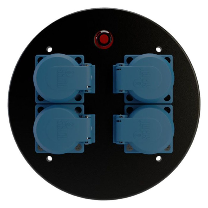 KOMB MD4 Frontplaat met 4x Schuko voor haspel