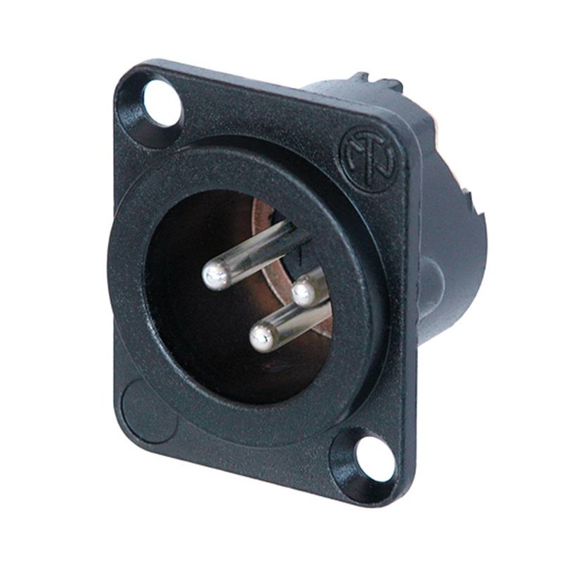 NC3MD-LX-BAG Male XLR chassisdeel 3p zwart