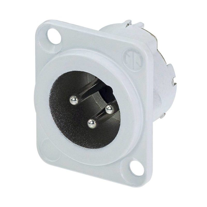 NC3MD-LX-WT Male XLR chassisdeel 3p wit