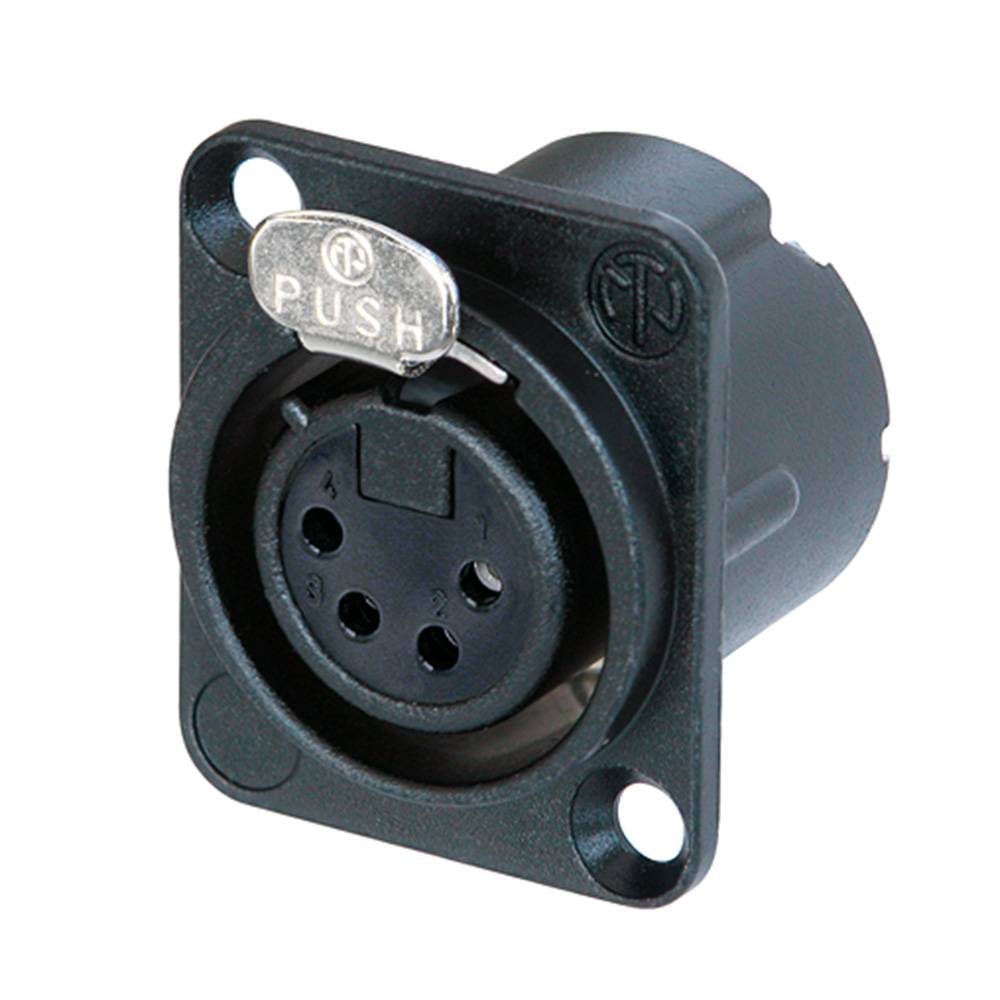 Neutrik NC4FD-LX-BAG Female XLR chassisdeel 4p zwart afbeelding
