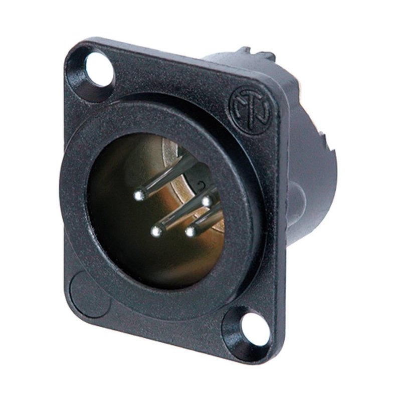 Neutrik NC4MD-LX-BAG Male XLR chassisdeel 4p zwart NC4MD-LX-BAG Male XLR chassisdeel 4p zwart