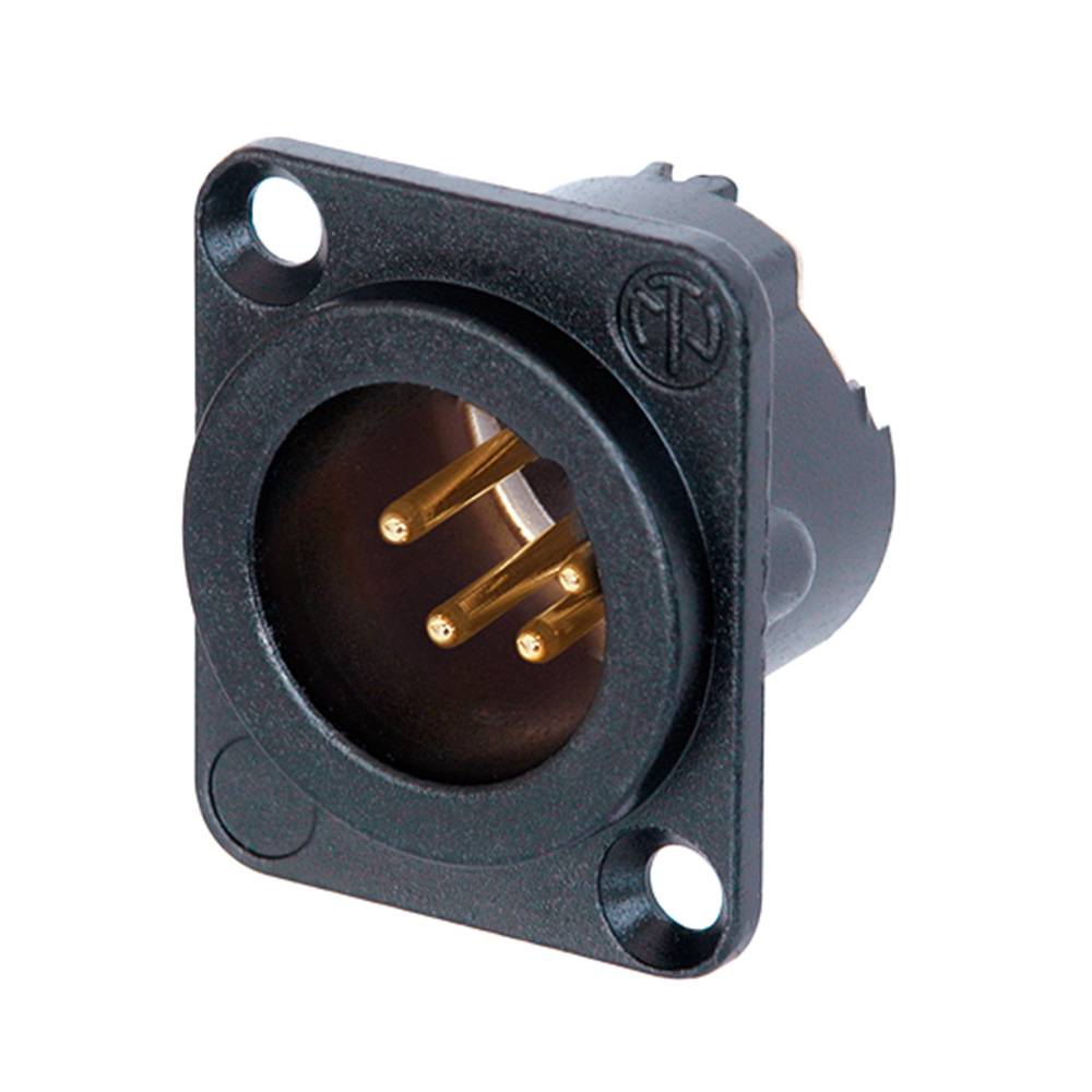 Neutrik NC4MD-LX-B Male XLR chassisdeel 4p zwart afbeelding