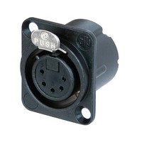 Neutrik NC5FD-LX-B Female XLR chassisdeel 5p zwart NC5FD-LX-B Female XLR chassisdeel 5p zwart