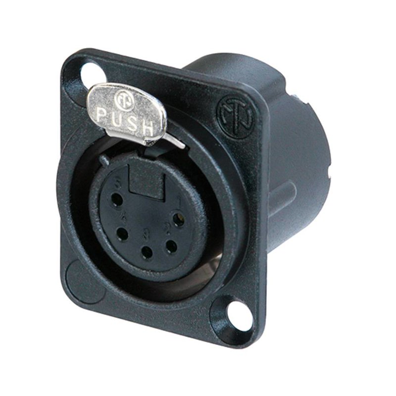 Neutrik NC5FD-LX-B Female XLR chassisdeel 5p zwart NC5FD-LX-B Female XLR chassisdeel 5p zwart