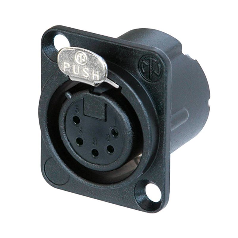 Neutrik NC5FD-LX-BAG Female XLR chassisdeel 5p zwart NC5FD-LX-BAG Female XLR chassisdeel 5p zwart