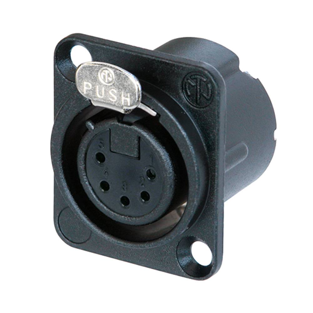 Neutrik NC5FD-LX-BAG Female XLR chassisdeel 5p zwart afbeelding