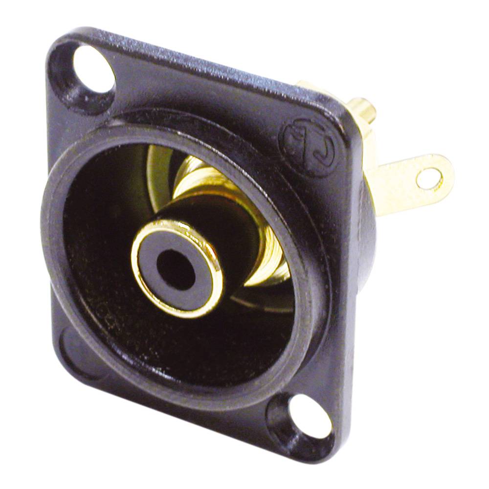 Neutrik NF2DB0 RCA chassisdeel zwart afbeelding