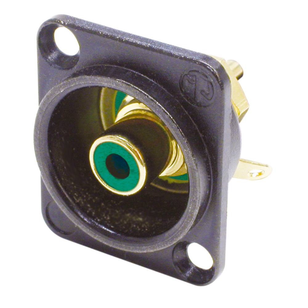 Neutrik NF2DB5 RCA chassisdeel groen afbeelding