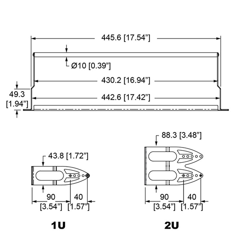 R1268/1UK/CTB trekontlasting bar 1HE