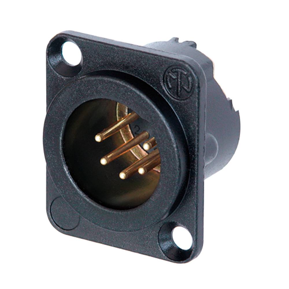 Neutrik NC5MD-LX-B Male XLR chassisdeel 5p zwart afbeelding