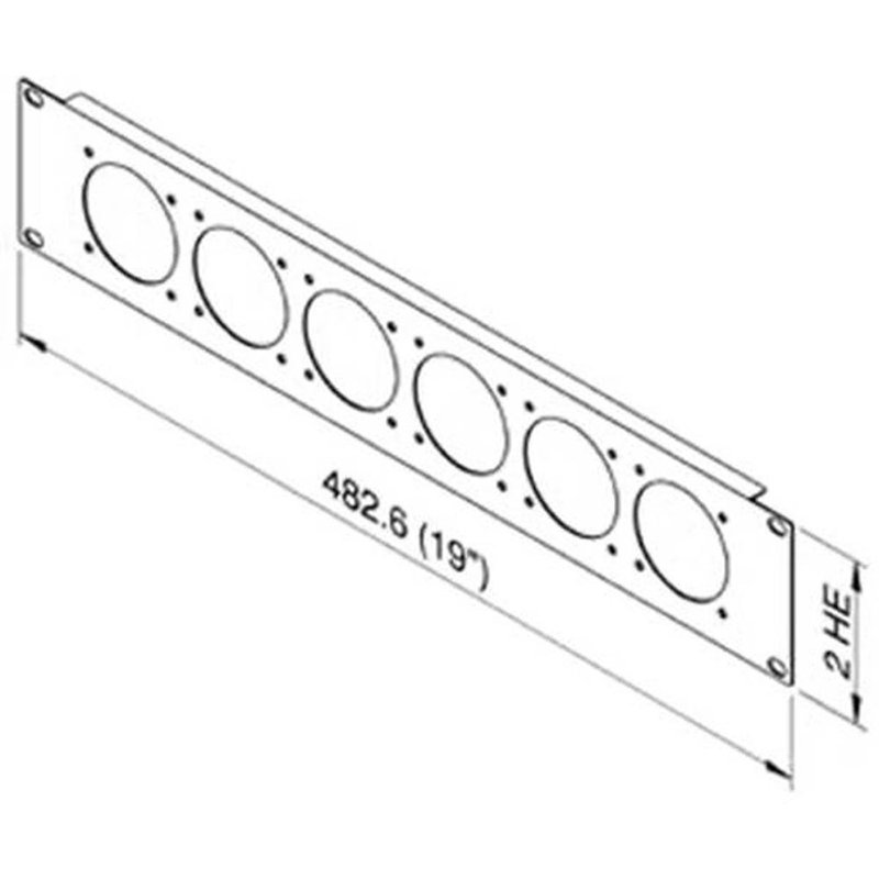 Penn Elcom R1284/2UK rackpaneel voor 6x Schuko chassisdeel 2HE R1284/2UK rackpaneel voor 6x Schuko chassisdeel 2HE