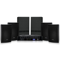 Apart PUBSET-BL geluidsset met versterker, 4 luidsprekers & 2 subwoofers zwart PUBSET-BL geluidsset met versterker, 4 luidsprekers & 2 subwoofers zwart