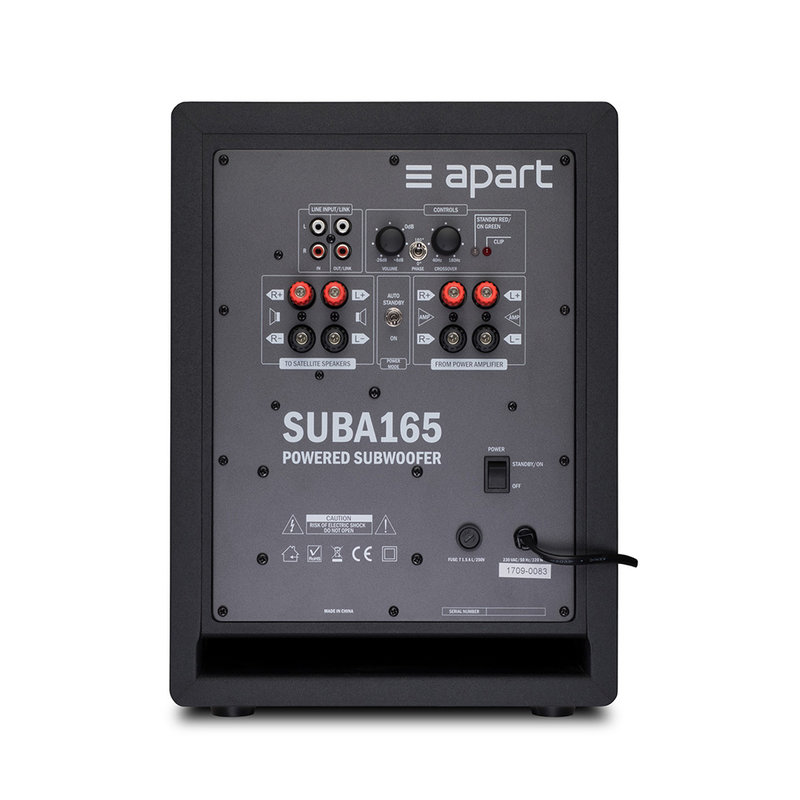 SUBA165-BL 70W 8 inch actieve subwoofer zwart