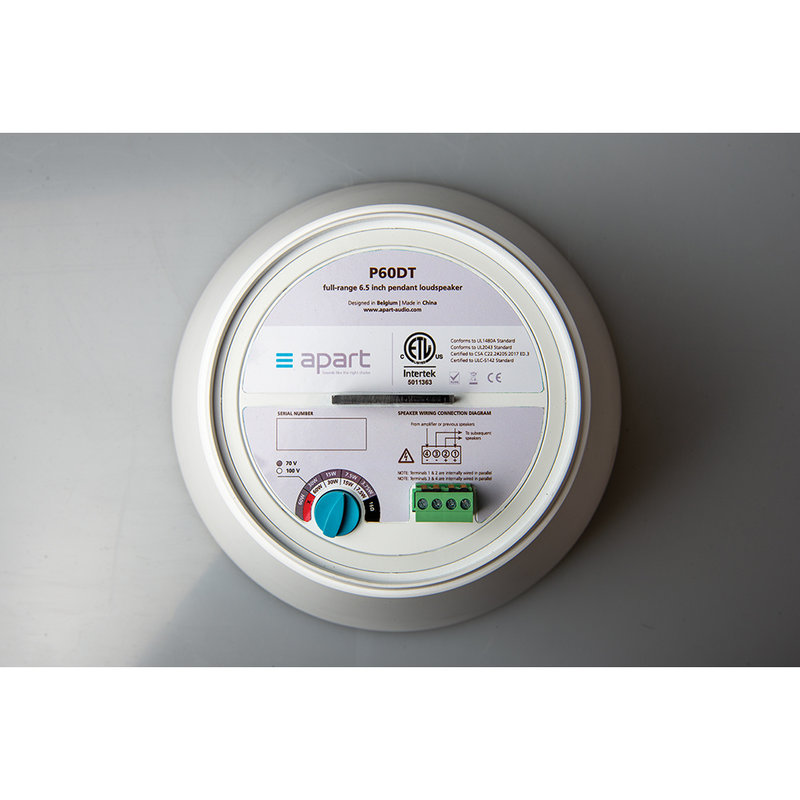 P60DT-BL 100 volt 60W 6,5 inch hang luidspreker zwart