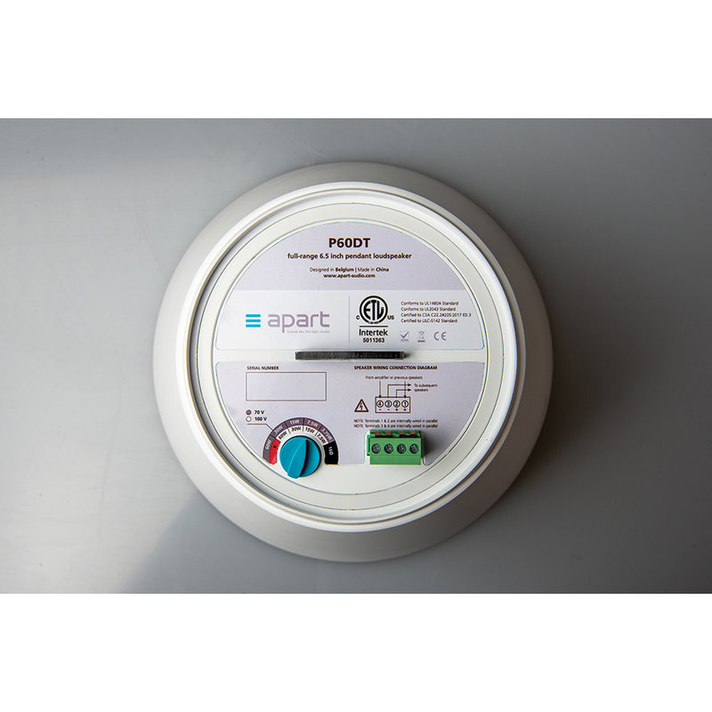 P60DT-W 100 volt 60W 6,5 inch hang luidspreker wit