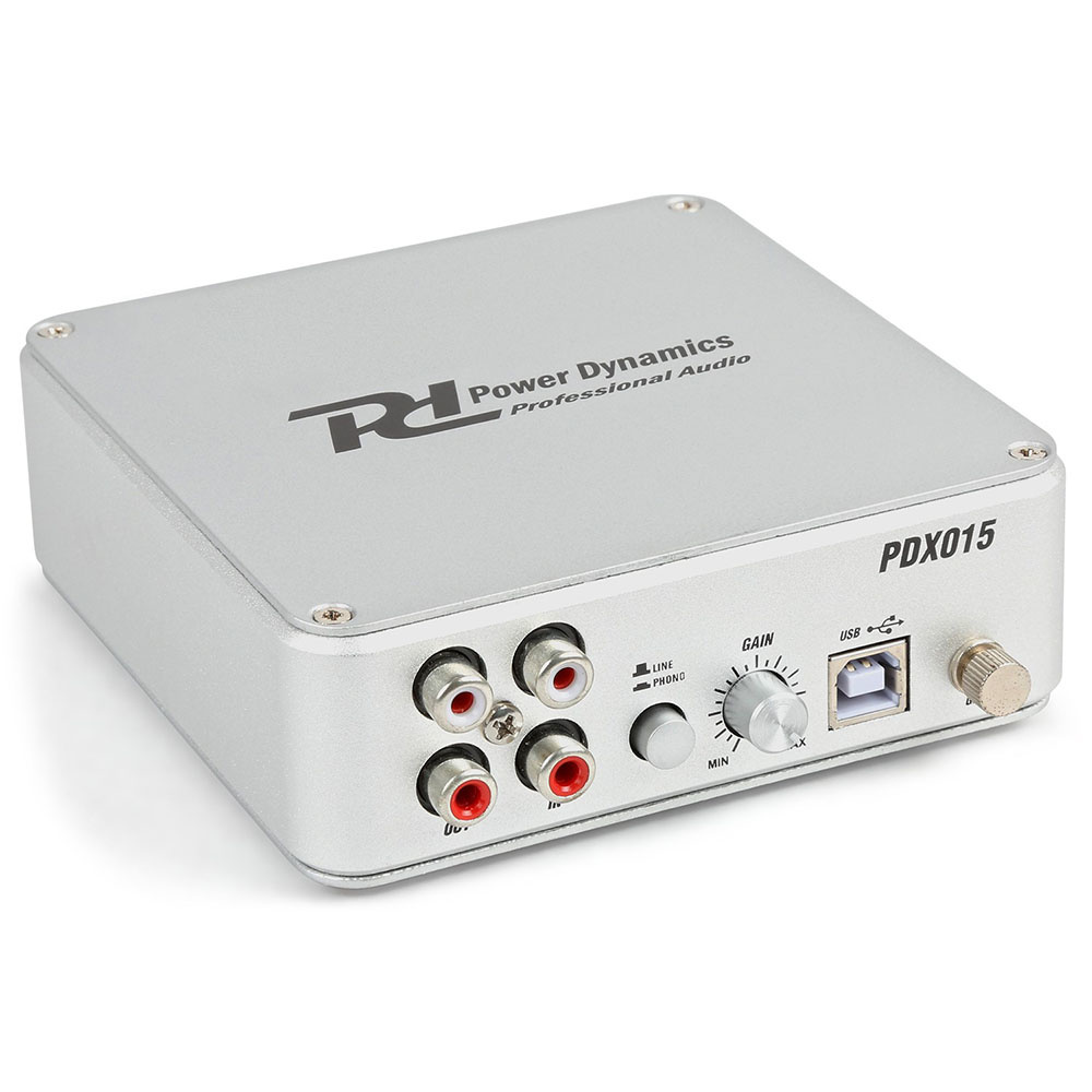 Power Dynamics PDX015 USB Phono voorversterker met software afbeelding
