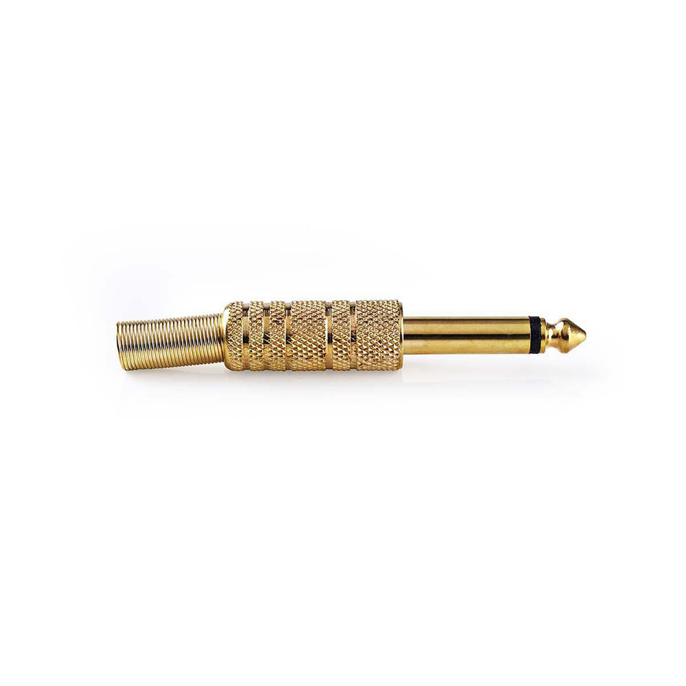 Nedis Plug 6,3 mm monojack goud met trekontlasting afbeelding