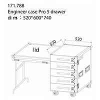 PD-FA6 5 Laden flightcase met tafel