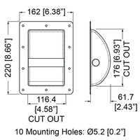 Penn Elcom H1105 stalen inbouw handgreep klein H1105 stalen inbouw handgreep klein
