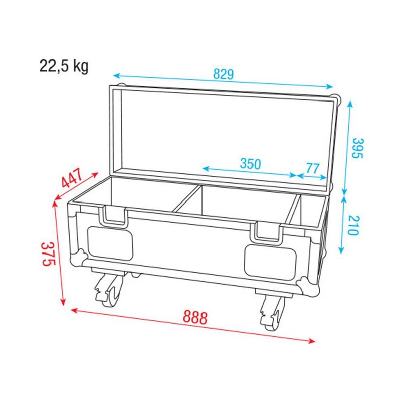UCA-SHOT1 Flightcase voor 8x FX Shot en 2 baseplates