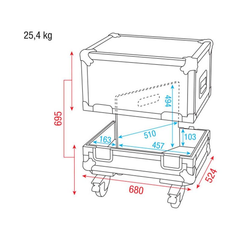 DAP ACA-M15 Flightcase voor 2x M15 monitor ACA-M15 Flightcase voor 2x M15 monitor