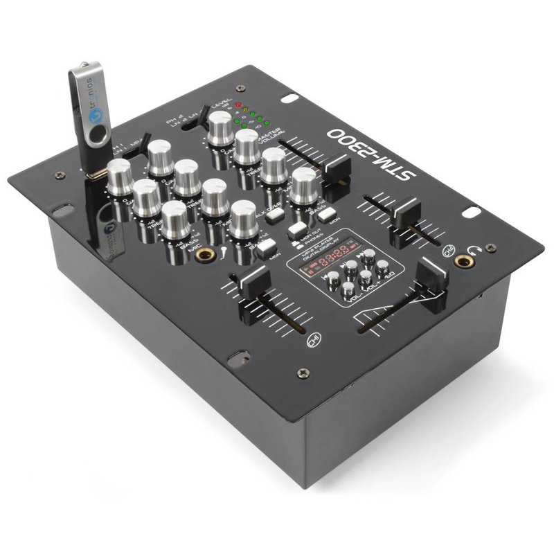 STM-2300 Mixer 2-Kanaals met USB/MP3-speler