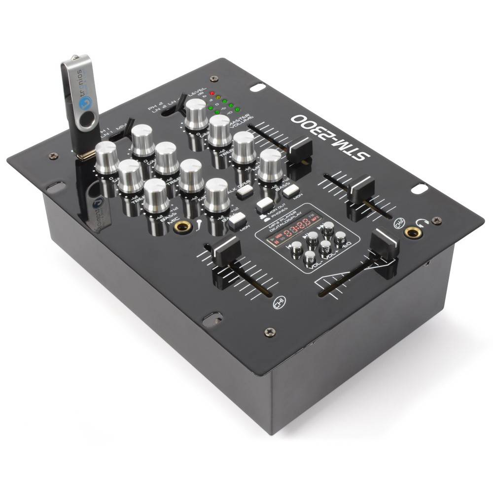 Skytec STM-2300 Mixer 2-Kanaals met USB/MP3-speler afbeelding